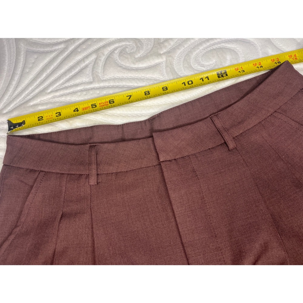 Anewsta Womens High Waisted Extra Wide Leg Pleated Trousers Dark Brown L 8/10 - Picture 4 of 12